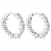4.25 ct Ladies Round Cut Diamond Hoop Huggie Earrings